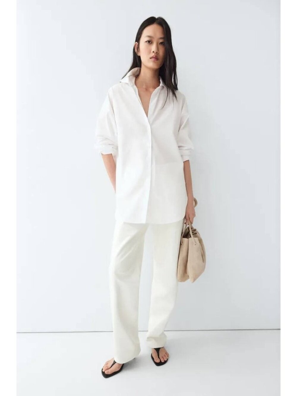 Massimo Dutti Womens Blouse Shirt EU 38 US 6 White Lyocell 5153/963 NWT